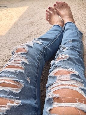 American Eagle Jeans Womens Size 4 Artist Crop Ripped Distressed Straight